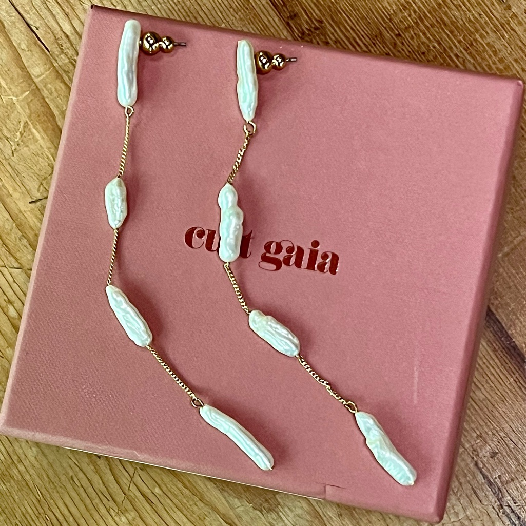 Hp Nwt Cult Gaia Amun Freshwater Pearl Earrings